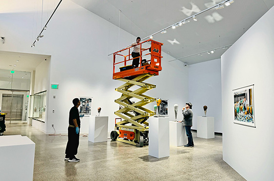 Installation in progress at Alfred Ceramic Art Museum